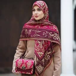 ست کیف و روسری طرح سنتی ست کیف و شال جدید روسری نخی سنتی زیبا mo1030 — تصویر ۲