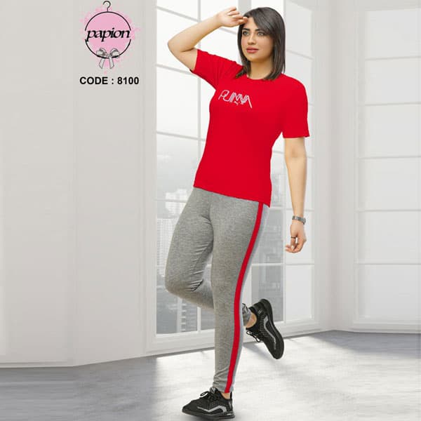 ست تیشرت و شلوار اسپرت زنانه مدل puma کد 8100 — تصویر ۴