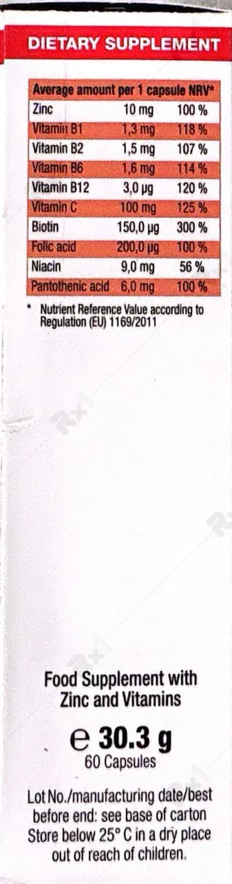 زینک پلاس یوروویتال 10 میلی گرم بسته 60 عددی — تصویر ۲