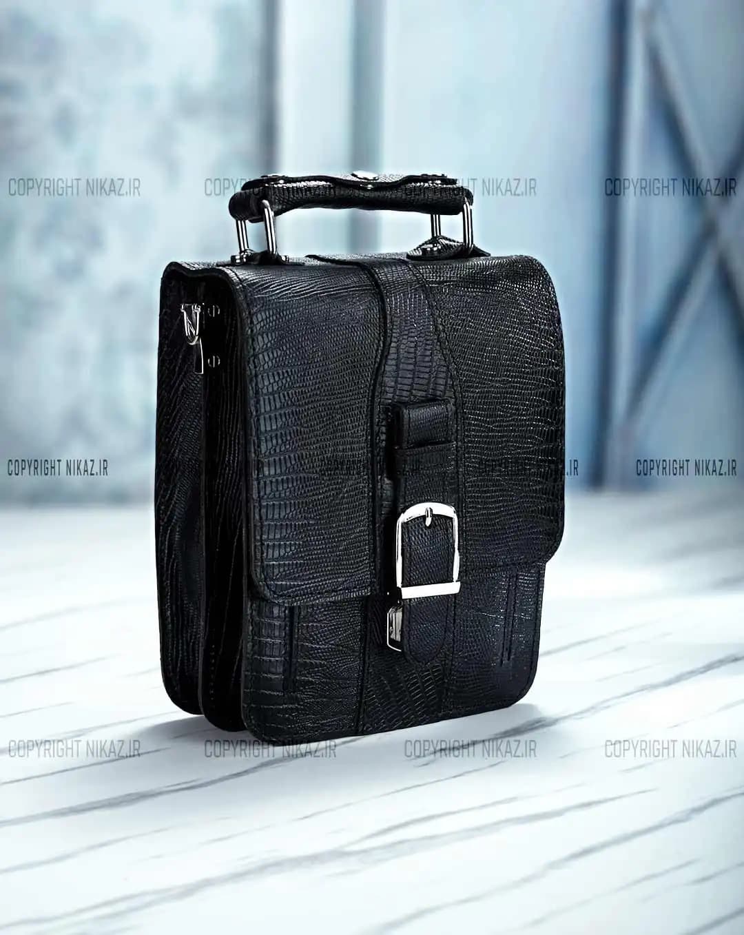 کیف دوشی مردانه چرم طبیعی مدل هیوا کد 2572 — تصویر ۲