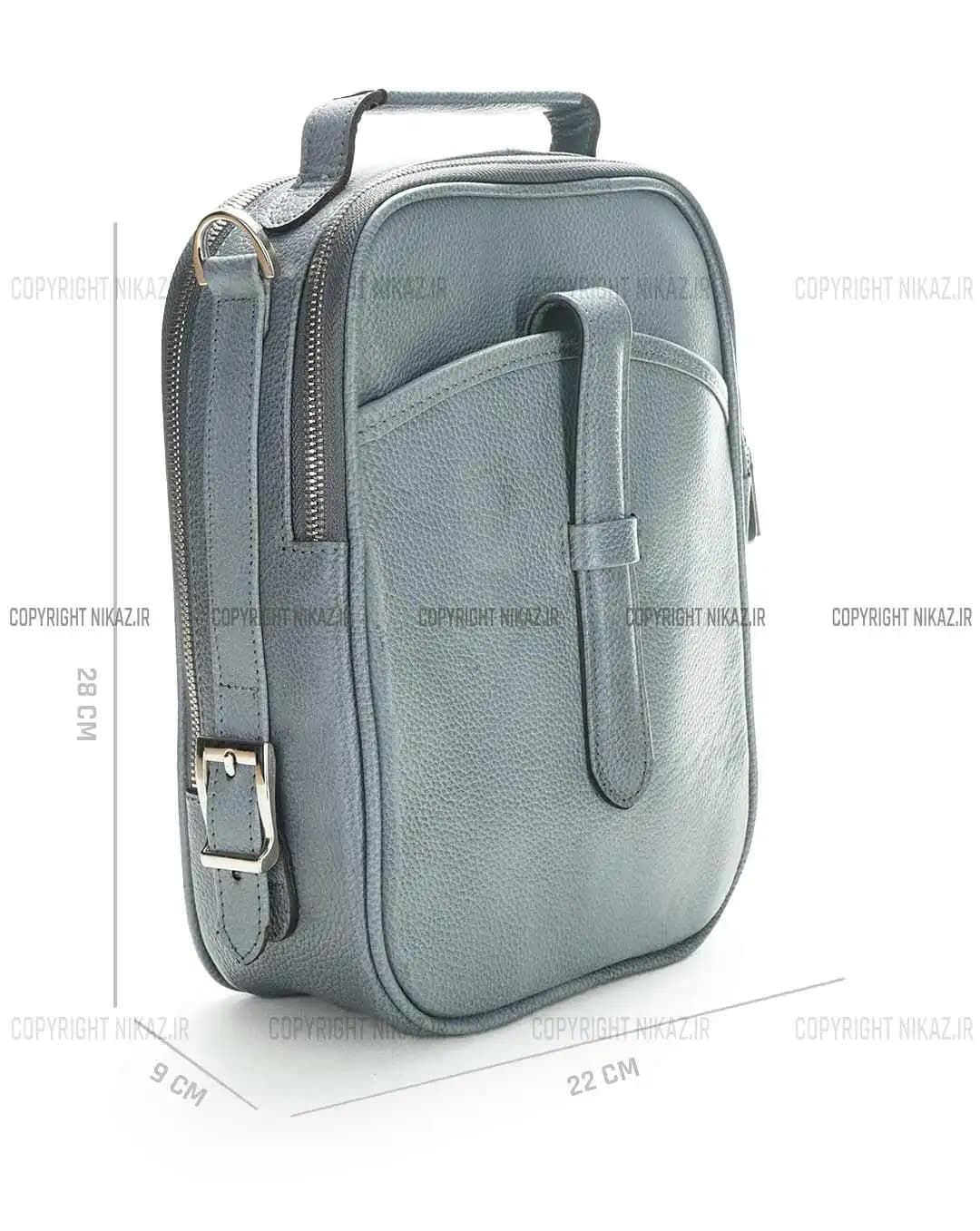کیف دوشی مردانه چرم طبیعی مدل سانا کد 2565 — تصویر ۳