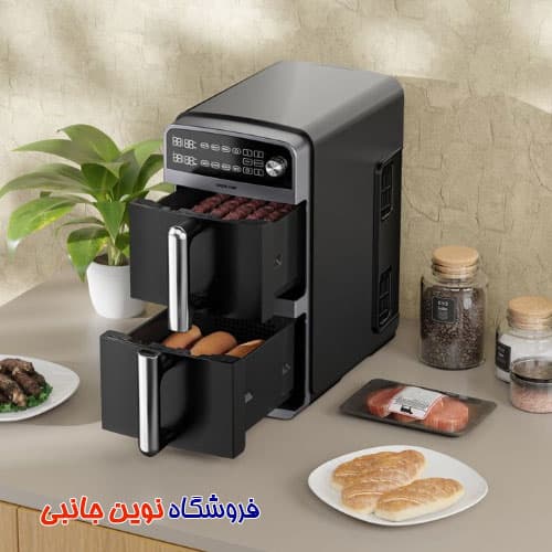 سرخ کن و هوا پز بدون روغن دو طبقه گرین لاین مدل 10L GNDKARF10LBK ا Green Lion 10L Double Decker Air Fryer (تک / عمده ) — تصویر ۲