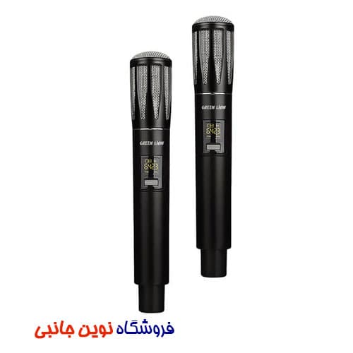 ست میکروفن حرفه ای گرین لاین مدل Wireless Dual Mic ا Green Lion Wireless Dual Cordless Dynamic Microphones ( تک / عمده )