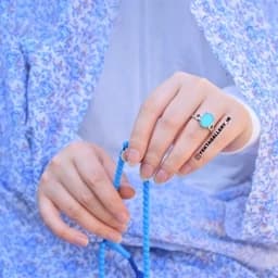 انگشترظریف نقره زنانه عقیق آبی — تصویر ۲