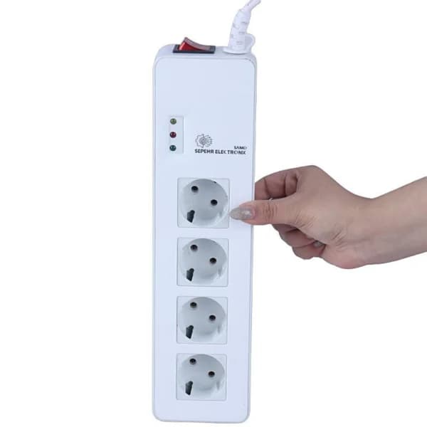 محافظ برق صوتی تصویری 4 خانه سامو سپهر الکترونیک SSE 200 با کابل 1.8 متری — تصویر ۱۲