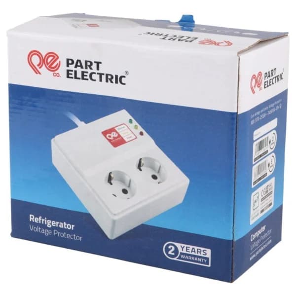 محافظ برق یخچال و فریزر 2 خانه ارت دار پارت الکتریک 981 با کابل 3 متری — تصویر ۱۰