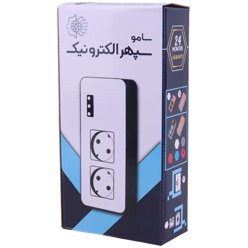 محافظ برق یخچال و فریزر 2 خانه ارت دار سامو سپهر الکترونیک SSE 100 با کابل 1.8 متری — تصویر ۲
