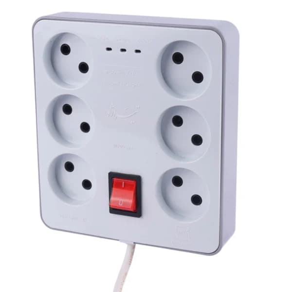 محافظ برق کامپیوتر و صوتی تصویری 6 خانه تیراژه M106 با کابل 1.8 متری — تصویر ۶