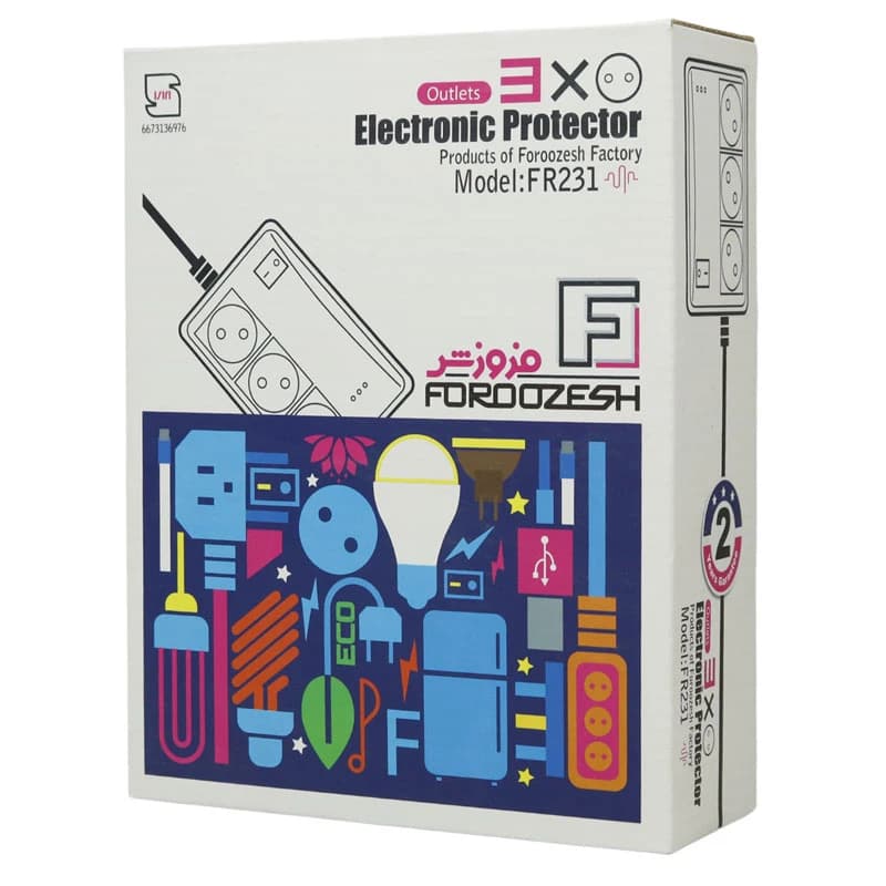 محافظ برق یخچال و فریزر 3 خانه فروزش FR231 با کابل 2٫8 متری — تصویر ۲