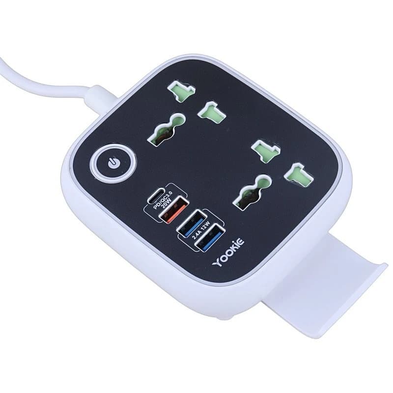 چند راهی 2 خانه یوکی EB03 با کابل 1.4 متری + شارژر USB و Type-C — تصویر ۸