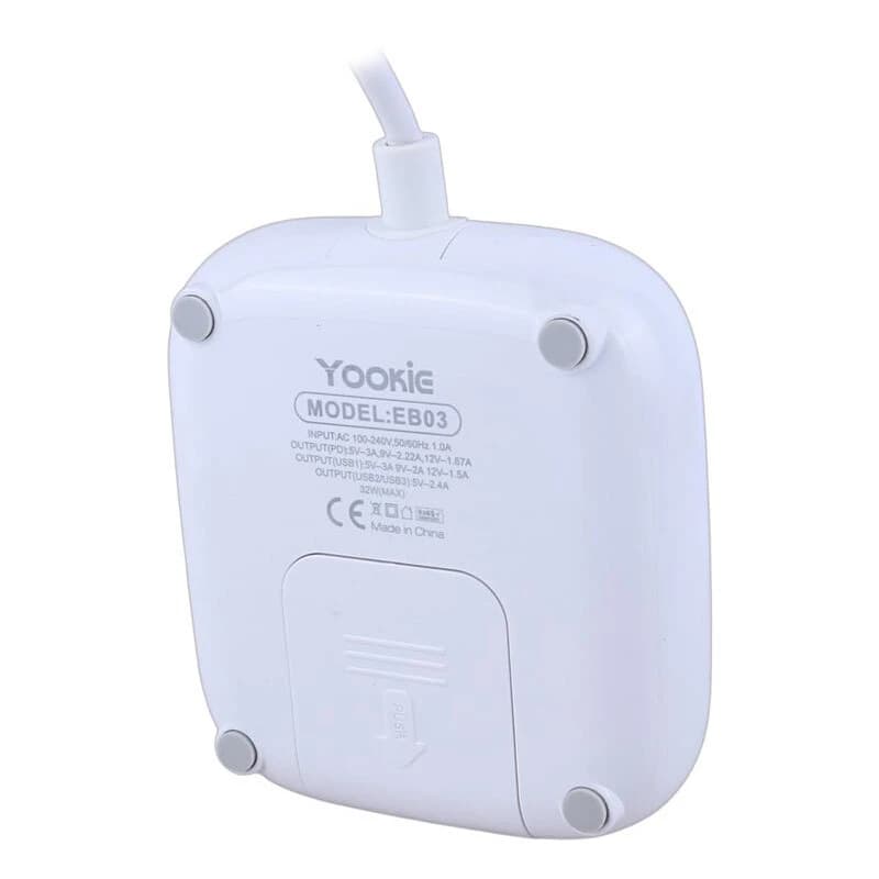 چند راهی 2 خانه یوکی EB03 با کابل 1.4 متری + شارژر USB و Type-C — تصویر ۶