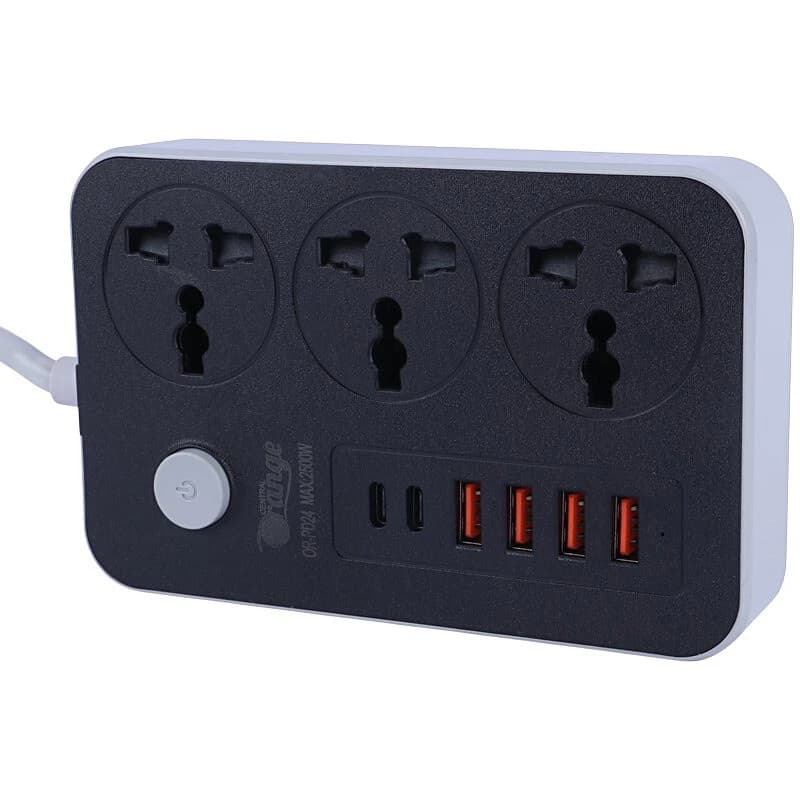 چند راهی 3 خانه اورنج OR-PD24 با کابل 2 متری + شارژر USB و Type-C — تصویر ۵