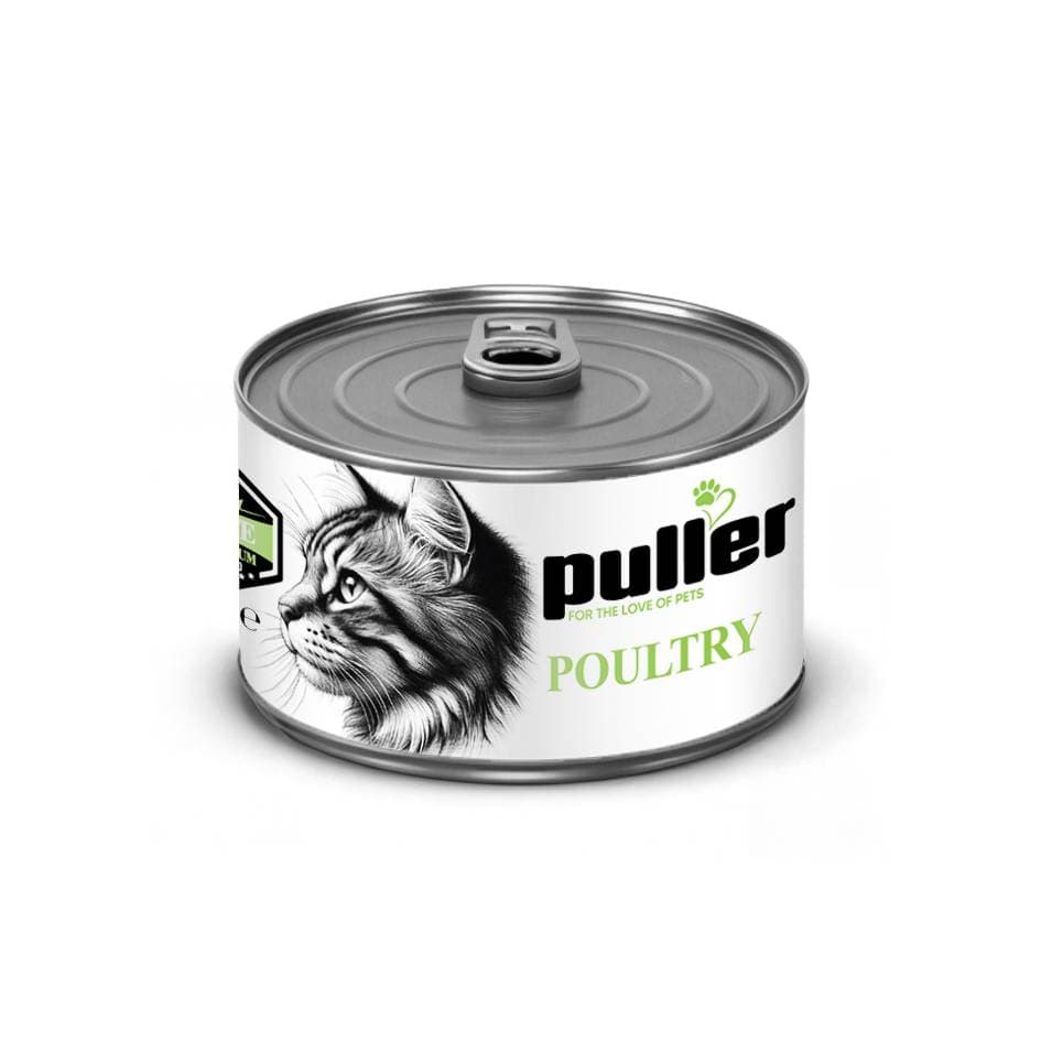 کنسرو گربه پولر (Puller) مدل پته با طعم مرغ و طیور – وزن ۲۰۰ گرم