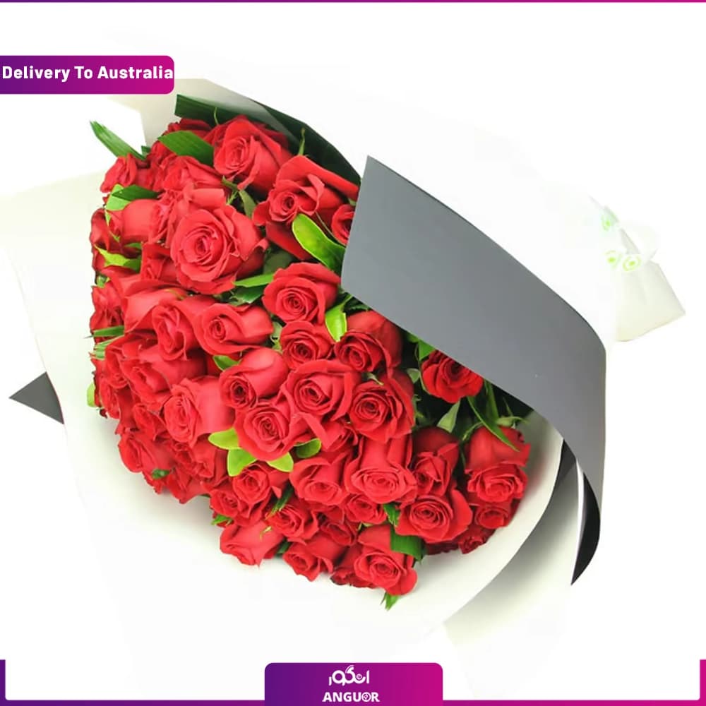 دسته گل رز قرمز 99 شاخه (ارسال گل به استرالیا)