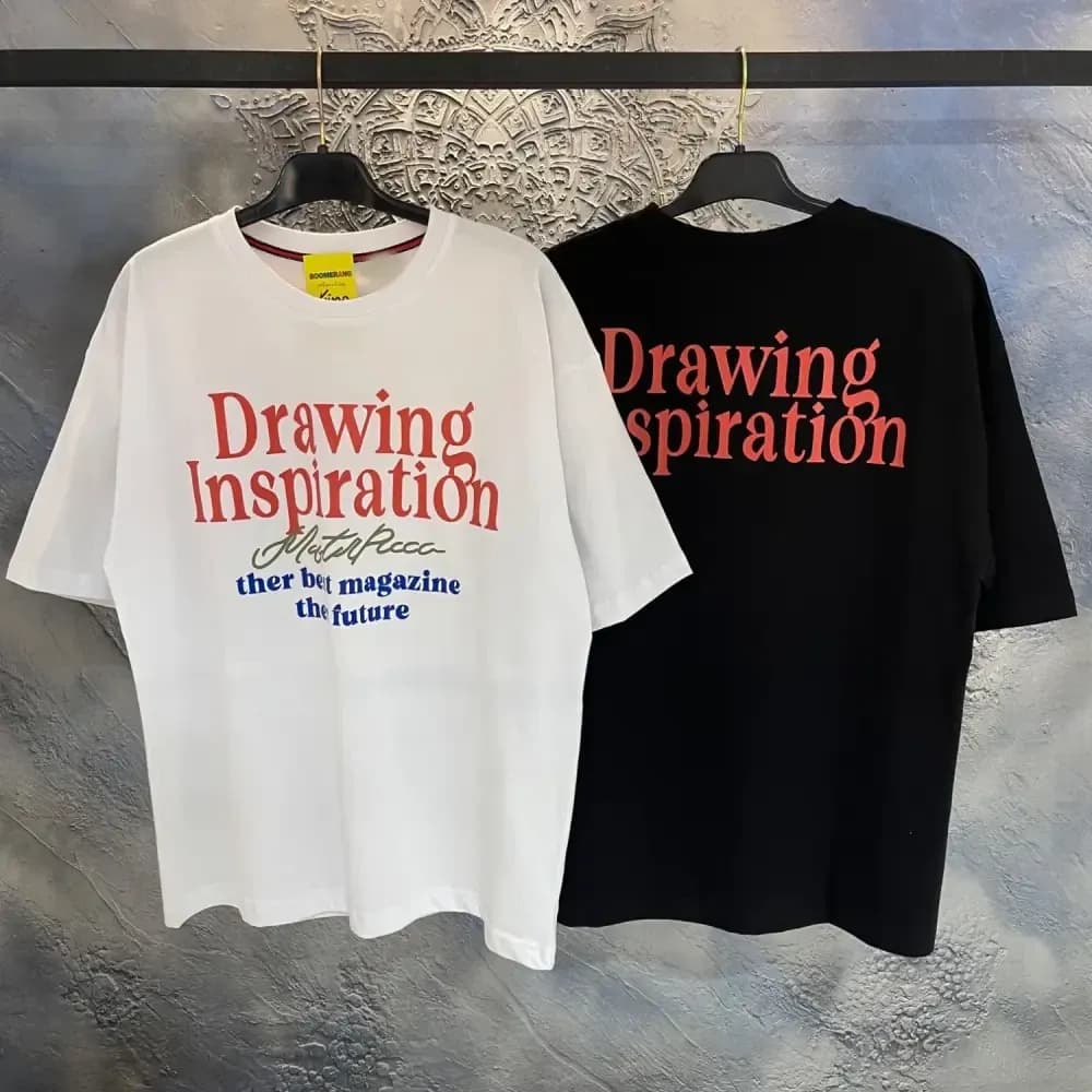 تیشرت نوجوان سایز بزرگ با طرح Drawing در دو رنگ سفید و مشکی — تصویر ۸