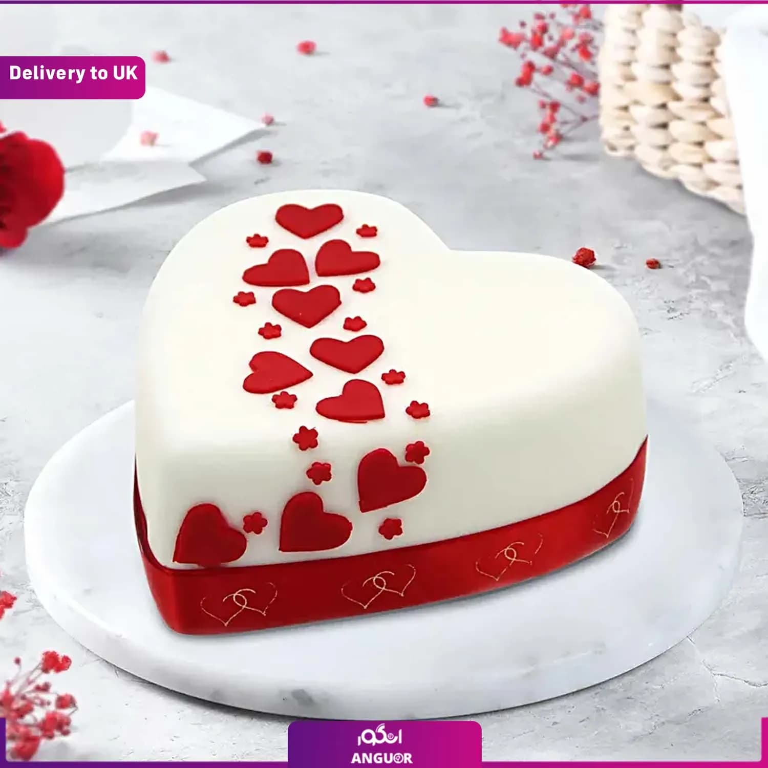 Hearts And Stars Cake(Delivery to UK)