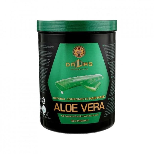 ماسک مو ضد ریزش دالاس Dalas سری Natural Components حاوی عصاره آلوئه ورا و هیالورونیک اسید مناسب موهای آسیب دیده 1000 میل — تصویر ۲