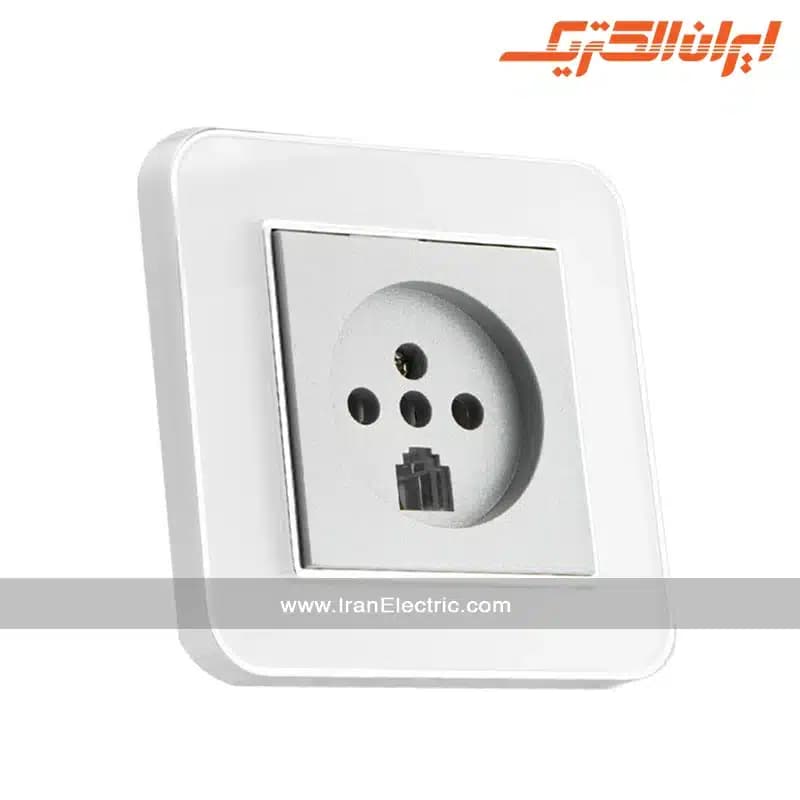 پریز تلفن دوکاره ارس سیلور سفید میان نقره