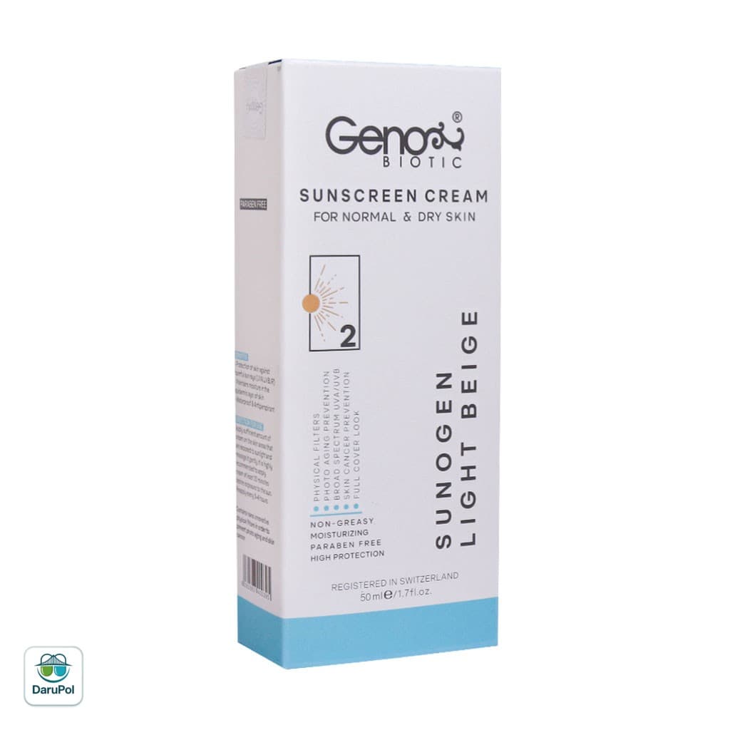کرم ضد آفتاب پوست خشک ژنوبایوتیک SPF50 — تصویر ۵