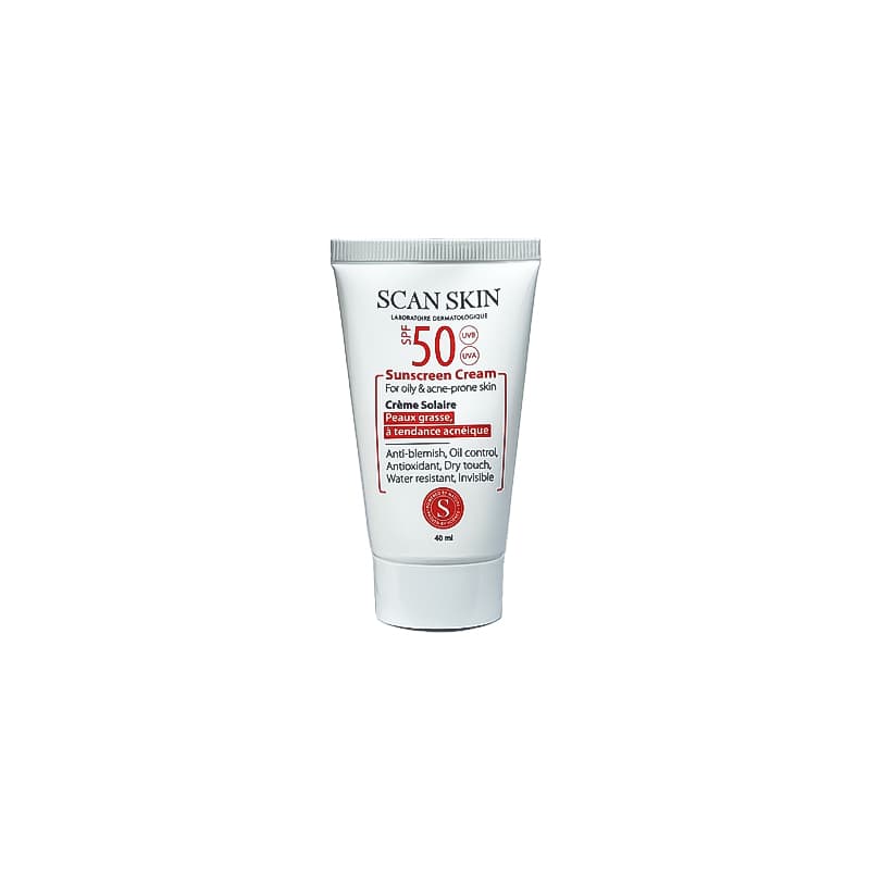کرم ضدآفتاب اسکن اسکین بی رنگ مناسب پوست چرب 40ml