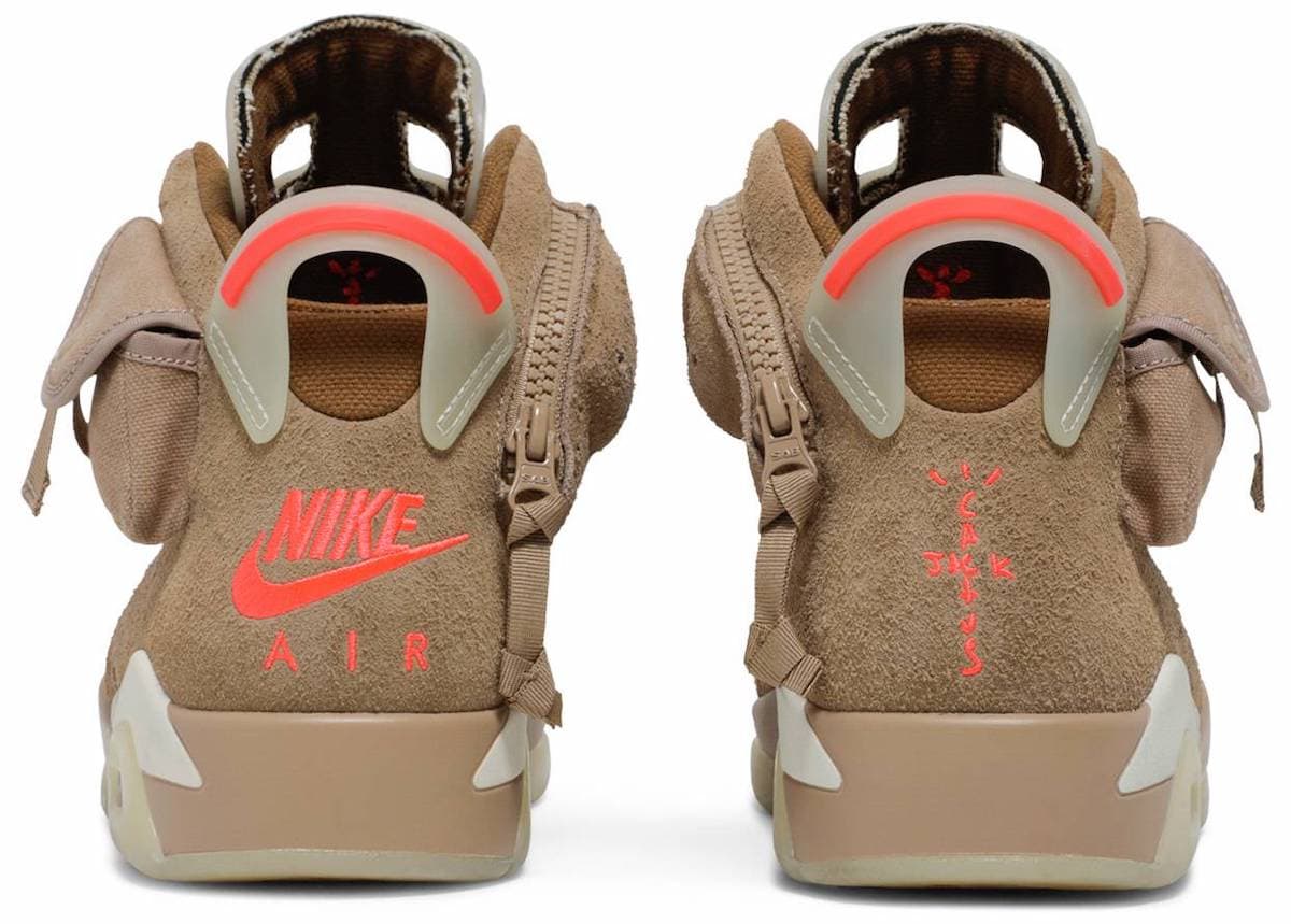 نایک ایرجردن 6 تراویس اسکات خاکی Air Jordan 6 Travis Scott Khaki — تصویر ۴