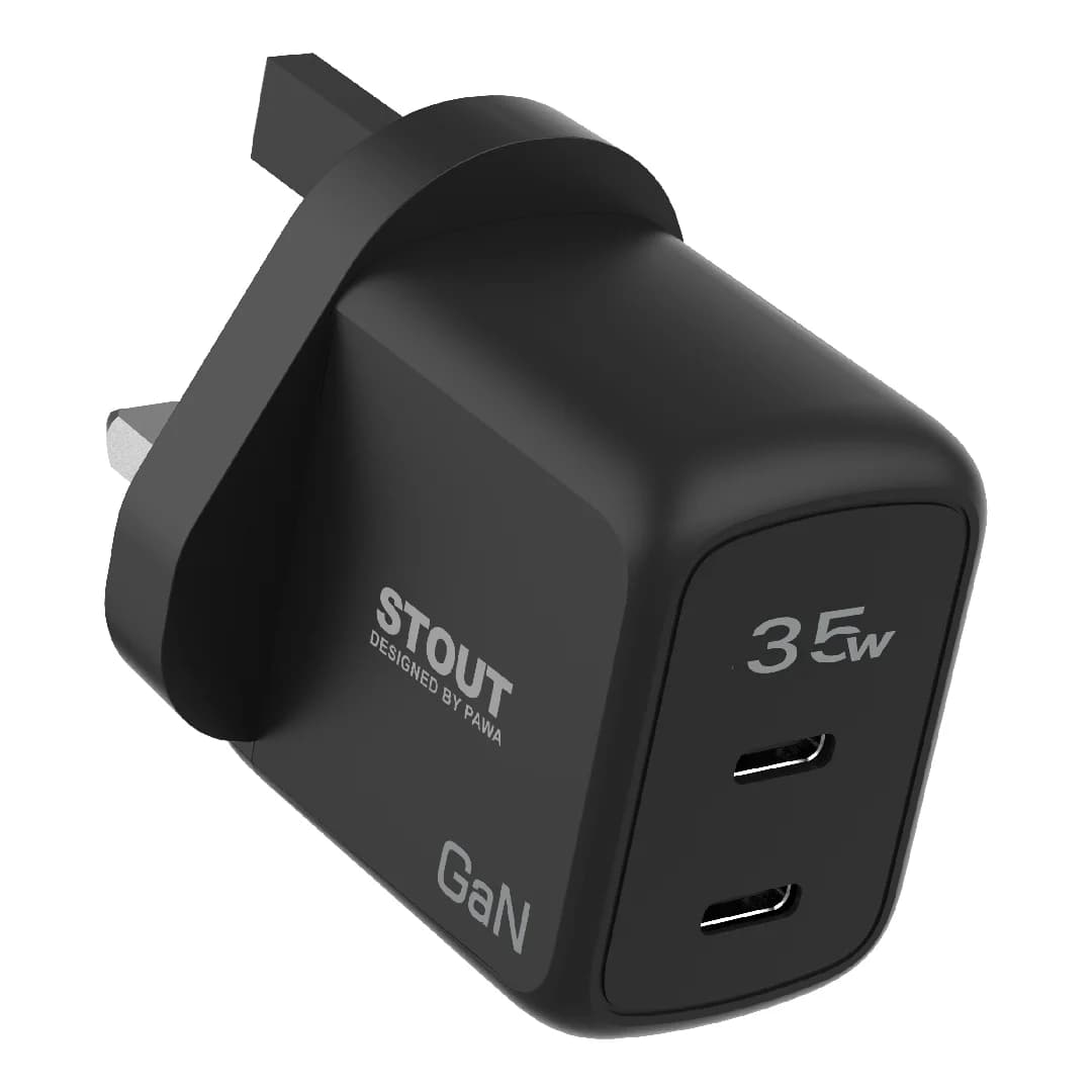شارژر دیواری 35 وات 3 پین پاوا مدل Stout Gan PW-GN35UK