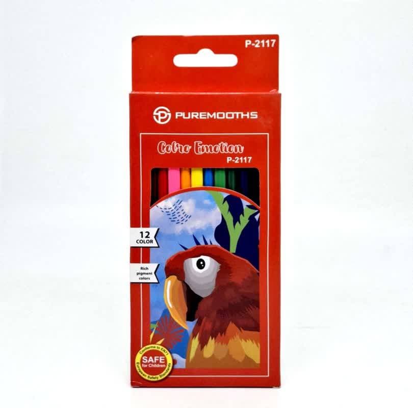 مداد رنگی 12 رنگ سه گوش PUREMOOTHS(12 بسته)
