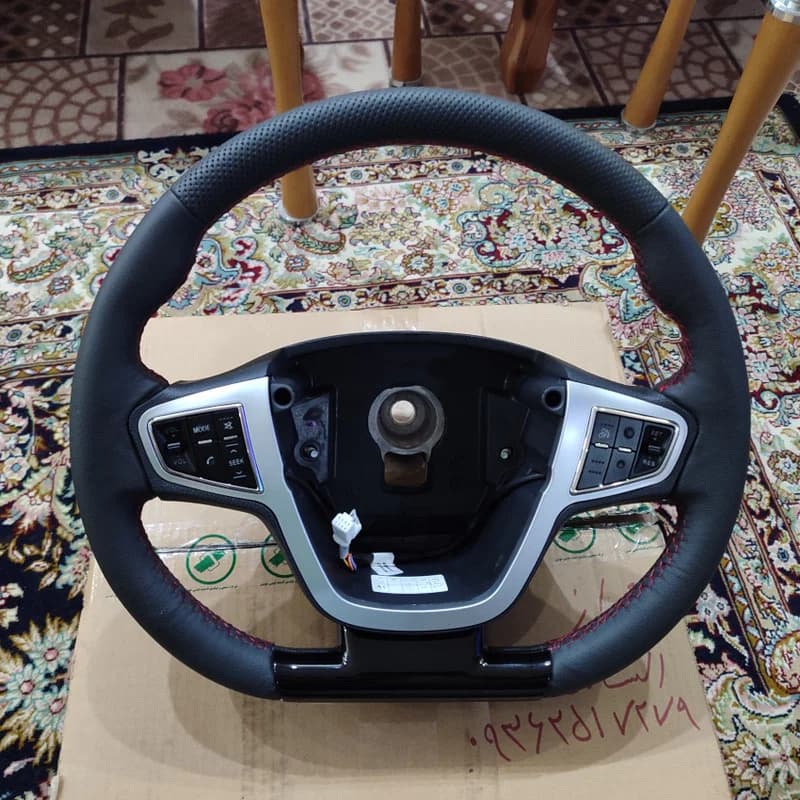 غربیلک فرمان خودرو شرکت اندیشه ایمنی خودرو مدل چرمی مناسب برای دنا و سورن — تصویر ۴