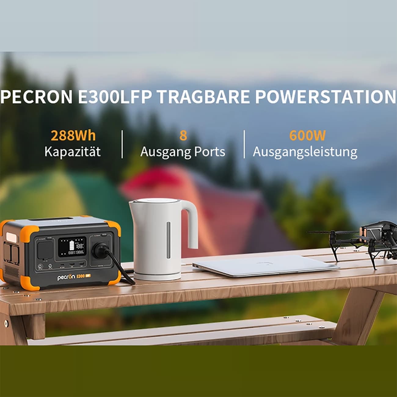 پاور استیشن 600 وات پکرون Pecron مدل E300 LFP — تصویر ۸