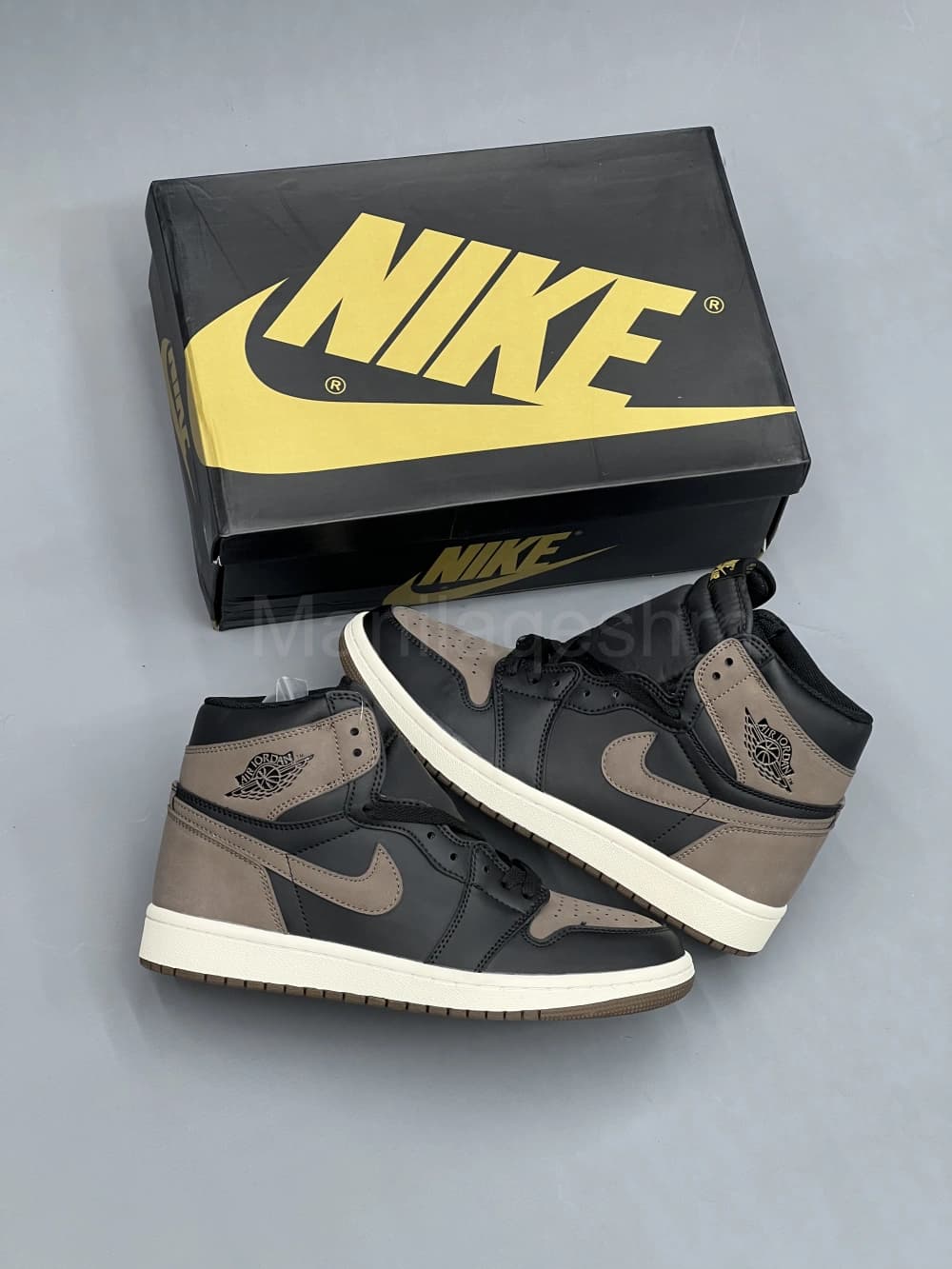 کفش جردن وان ساقدار پالومینو قهوه ای مشکی Jordan 1 High Palomino