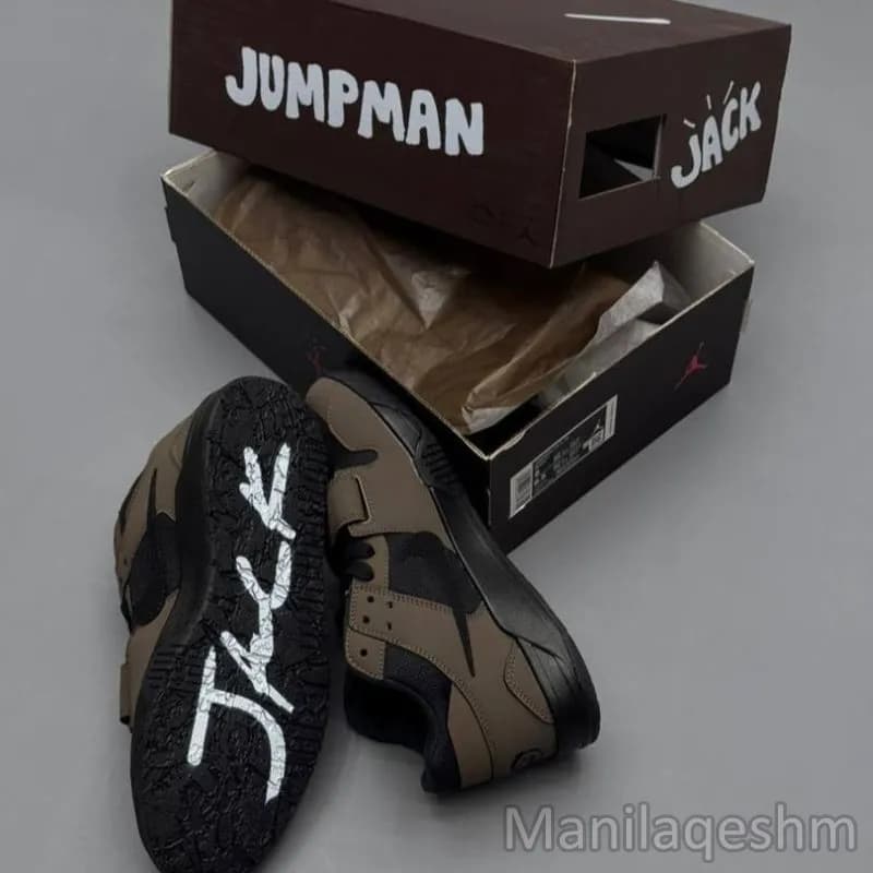 کتونی جردن جامپ من تراویس اسکات موکا Jordan Jumpman Jack Travis Scott Dark Mocha — تصویر ۲