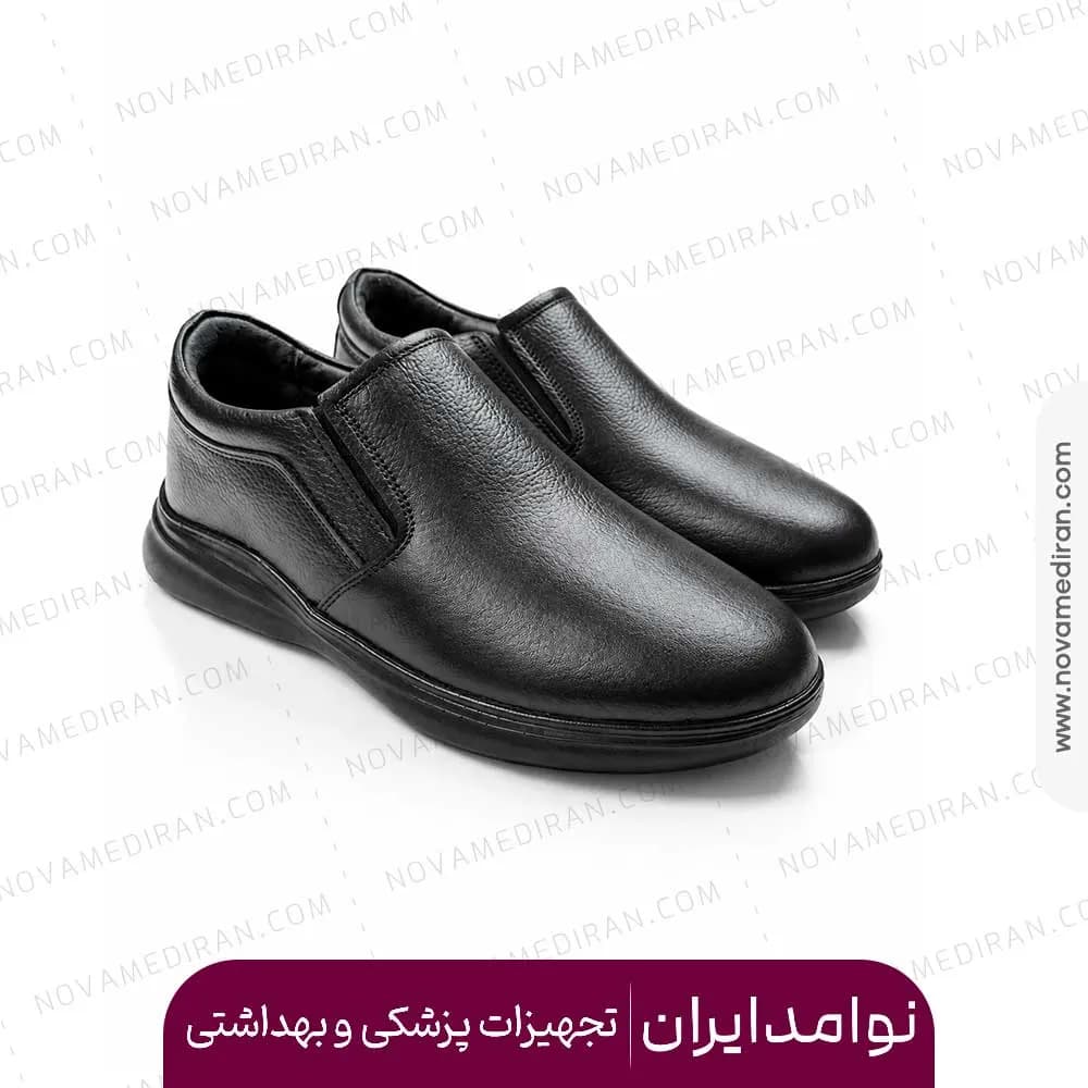 کفش مردانه پاتکان مد AlEXIA مشکی کشی فلوتر — تصویر ۲