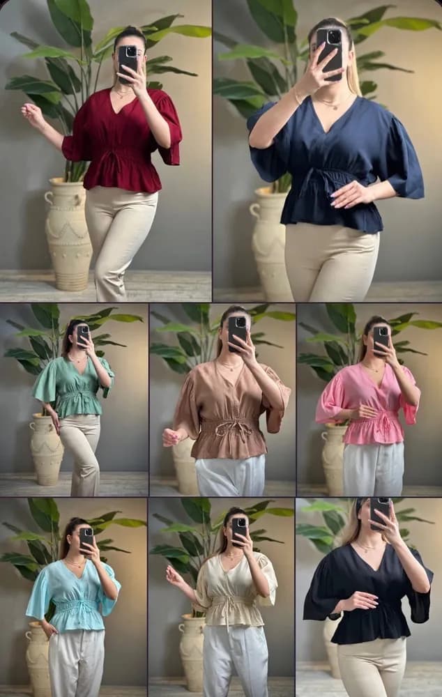 شومیز پاپیونی کمر کش — تصویر ۲