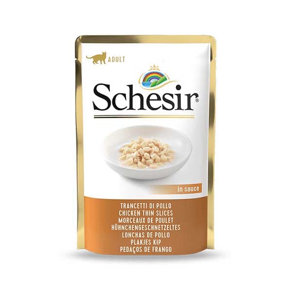 غذای پوچ گربه طعم مرغ شسیر (Schesir Cat Chicken Slice in Sauce) وزن 85 گرم — تصویر ۴