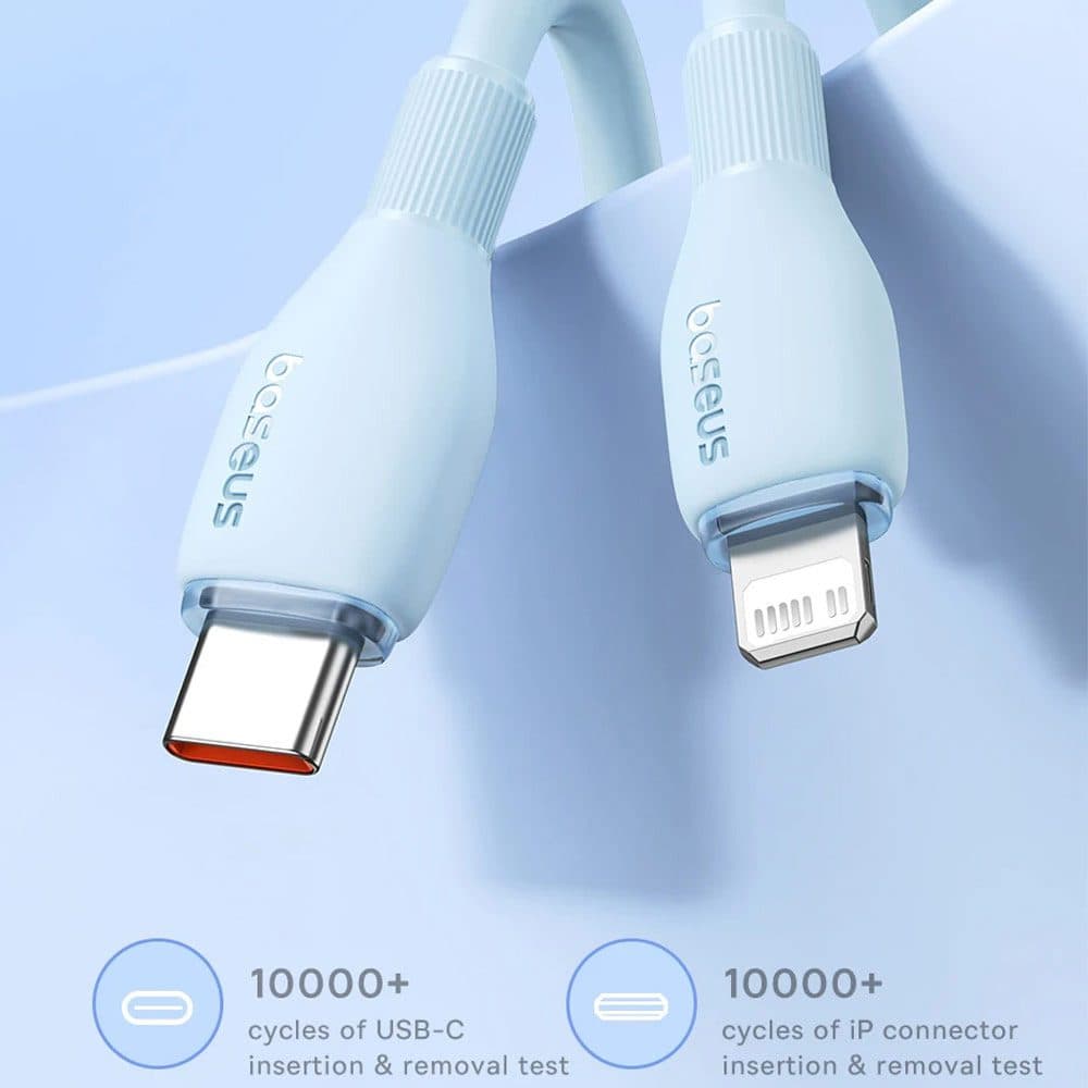 کابل لایتنینگ به Type-C باسئوس مدل CB000053 طول 1.2 متر توان 20 وات — تصویر ۵