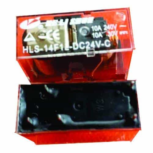 رله 24 ولت شیشه ای 5 پایه 10 آمپر HLS-14F1L-DC24V-C