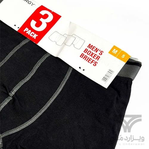 پک 3 تایی شورت مردانه پادار اورجینال لیورجی Livergy آلمان وارداتی مشکی طوسی — تصویر ۲