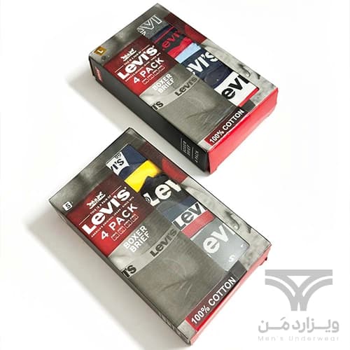 پک 4 تایی شورت مردانه باکسر بریف میکروفایبر اورجینال وارداتی برند لیوایز Levi’s آمریکا کش 4 سانتی رنگبندی رندوم — تصویر ۴
