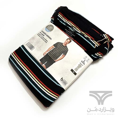 ست مردانه راحتی اورجینال وارداتی برند آلدی Aldi آلمان UP2 آبی چهارخونه سفید | تیشرت دکمه دار + شلوارک — تصویر ۱۱