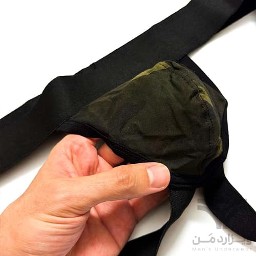 شورت مردانه فانتزی جاک استرپ Jockstrap اورجینال وارداتی برند Tommy dooyao بکلس چریکی — تصویر ۴