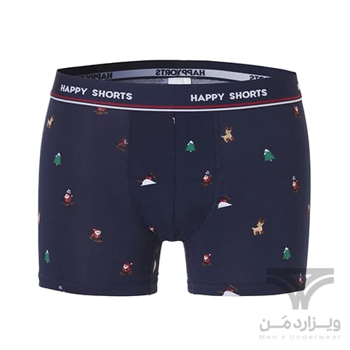 پک 2 تایی شورت مردانه پادار اورجینال هپی شورتس Happy Shorts آلمان وارداتی طرح گوزن و کاج کریسمس — تصویر ۴