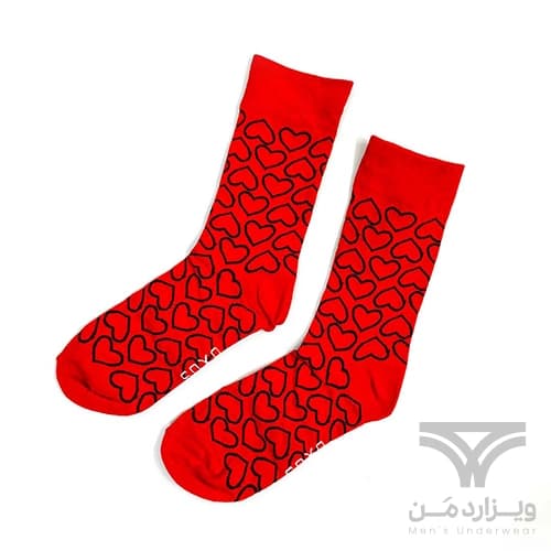 پک 2 تایی جوراب کاپلی مردانه و زنانه اورجینال وارداتی آلمان برند SOXO طرح ولنتاین قفل و قلب فری سایز — تصویر ۵