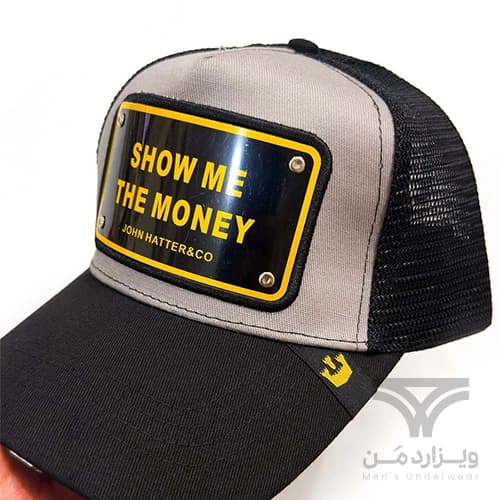 کلاه کپ (لبه دار) جان هتر John Hatter & CO مدل Show Me The Money مشکی طوسی پشت توری — تصویر ۲