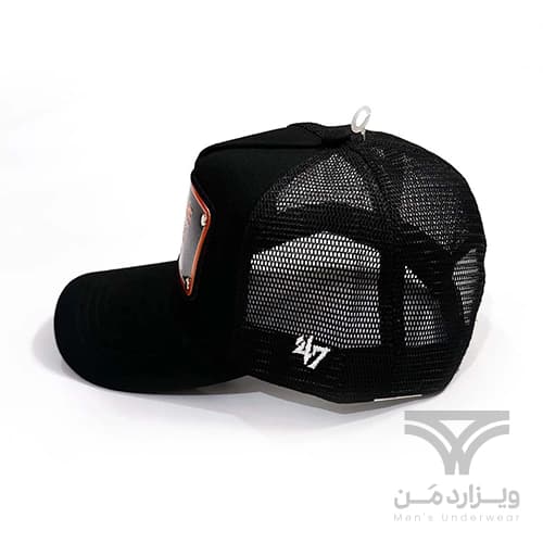 کلاه کپ (لبه دار) جان هتر John Hatter & CO مدل I Will Make You Rich مشکی پشت توری — تصویر ۳