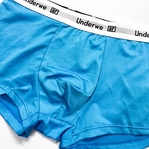شورت مردانه باکسر بریف وارداتی کش پهن Underwear تک رنگ آبی و یاسی — تصویر ۳