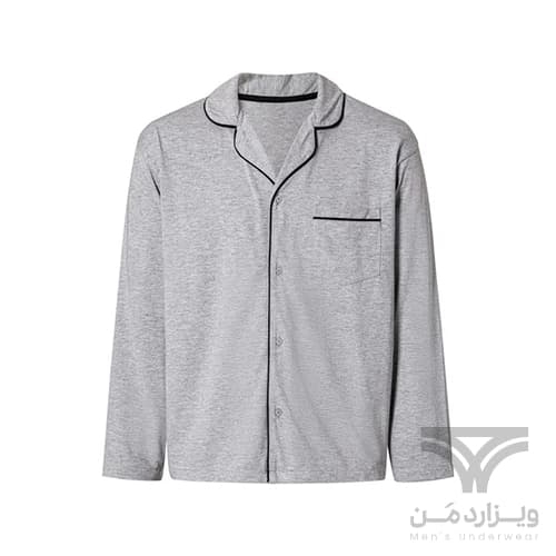 ست مردانه لباس خواب پیراهن و شلوار راحتی لیورجی Livergy آلمان طوسی — تصویر ۴