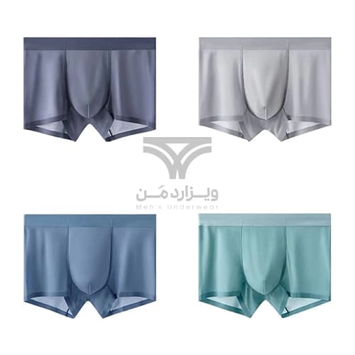 شورت مردانه ابریشمی یخی Ice Silk پادار وارداتی نیمه شفاف آنتی باکتریال — تصویر ۵
