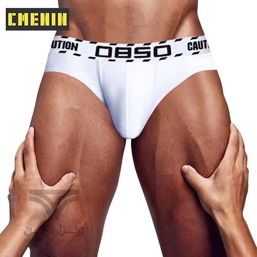 شورت مردانه اسلیپ بغل باریک Breathable Men’s briefs اورجینال وارداتی برند 0850(BS) فانتزی پارچه کبریتی — تصویر ۴