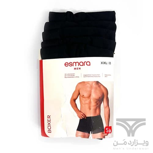 پک 5 تایی شورت مردانه پادار اورجینال لیورجی Livergy (Esmara Men) آلمان وارداتی مشکی — تصویر ۲