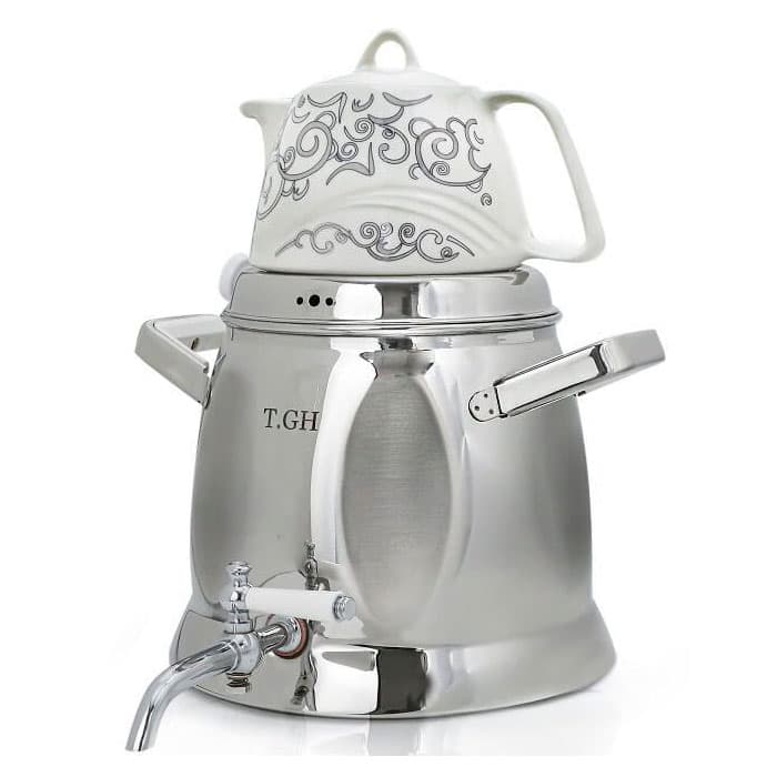 کتری قوری قیطاسی T.GH مدل کاوه 5/5 لیتری شیردار کف چدن کد TGH-7060